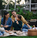 Family having picnic