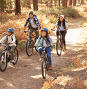 Family on a bike ride