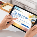 Car insurance quote on tablet