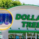 Dollar Tree storefront and opal drinking glasses