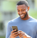 Man using iPhone