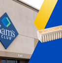 Sams Club storefront and long candle product