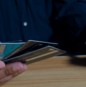 Man with multiple credit cards