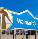 Walmart storefront and women's blouse