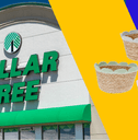 Dollar Tree storefront and basket products 