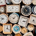 Spread of old alarm clocks