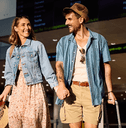 Young couple traveling