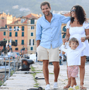 Young family traveling in Europe