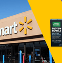 Walmart collage with storefront and food product