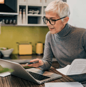 Senior woman working at a computer