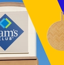Sam's Club storefront and bamboo charcuterie board