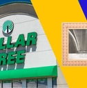 Dollar Tree storefront and beaded wooden frame