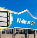 Walmart storefront with storage bins