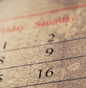 Close-up of vintage calendar