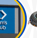 Collage of Sam's Club store logo and a waterproof speaker product