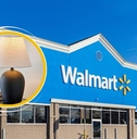 Walmart storefront with Mainstays Lamp collage