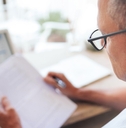 Man looking over finances