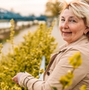 Woman in her 60s in the city