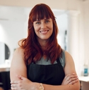 Portrait of happy hairdresser with smile