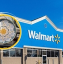 Walmart storefront and decorative dinner plate