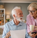 Older couple looking at paperwork