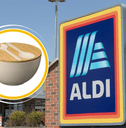 Collage of Aldi storefront logo and a salad bowl product