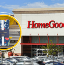 Collage of HomeGoods storefront and a Tommy Bahama product 