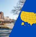Hickory, North Carolina with pin on map