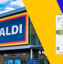 Collage of Aldi storefront and guac product