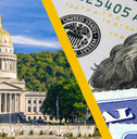 The capitol building in West Virginia and a Social Security image