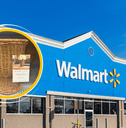 Collage of Walmart storefront and a home decor product