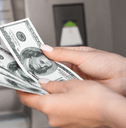 Woman getting money out of atm