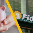 A Fidelity logo and piggy bank