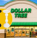 Candlestick holders in front of Dollar Tree store