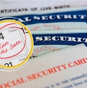 Social Security cards with October 14 calendar date