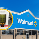 Collage of Walmart storefront and a outlet plug lamp product