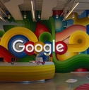 Reception with Google logo at the headquarters in Mountain View, CA