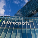 Logo of Microsoft company headquarters office building