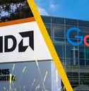 AMD sign and Google headquarters