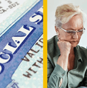 social security card and retired couple