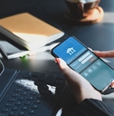 Online banking screen on smartphone