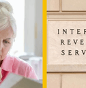 senior woman and internal revenue service