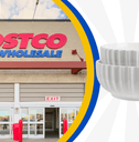 Collage of Costco storefront and two ceramic bowl product