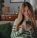 Young woman checking online banking on phone