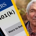 401(k) and senior man outdoors