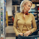 Boomer couple shopping for groceries