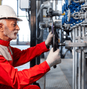 Senior blue collar worker
