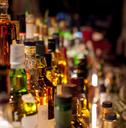 bottles of spirits and liquor at the bar