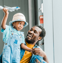 parent and child at airport