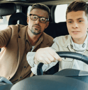 teenager learning to drive
